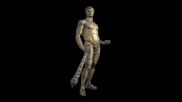 Statue of Hercules (Herakles) in gilded bronze greek, ancient, hero, hercules, mythology, roman, heracles, classical, photogrammetry, archaeology