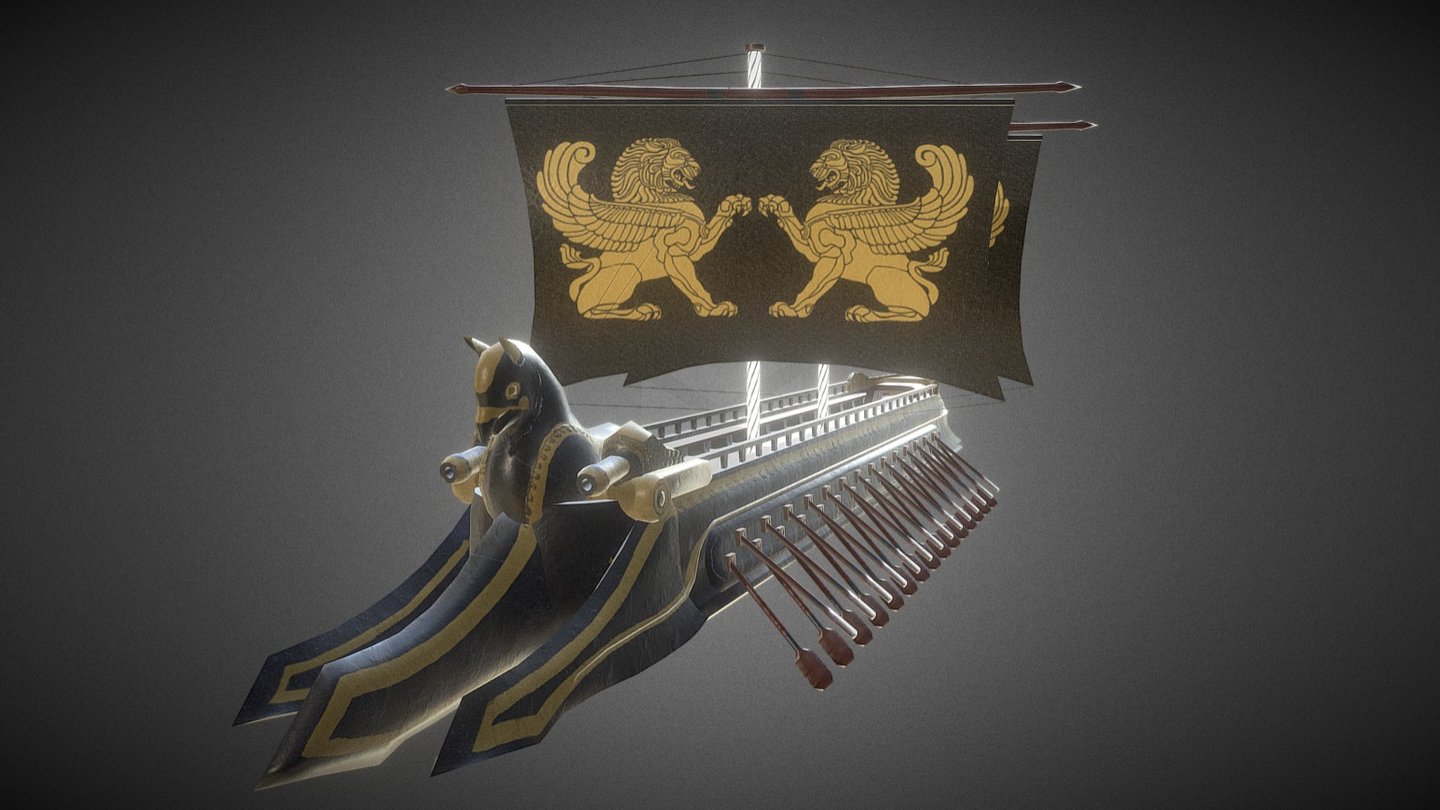 Turbosquid: -link removed- - Persian trireme - 3D model by cordy 3d model