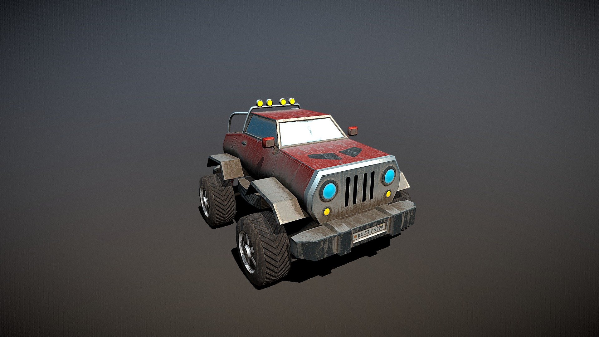 Modelled and unwrap in 3ds max and textures in substance painter - Cartoonish_Jeep - 3D model by laraibbokhari 3d model