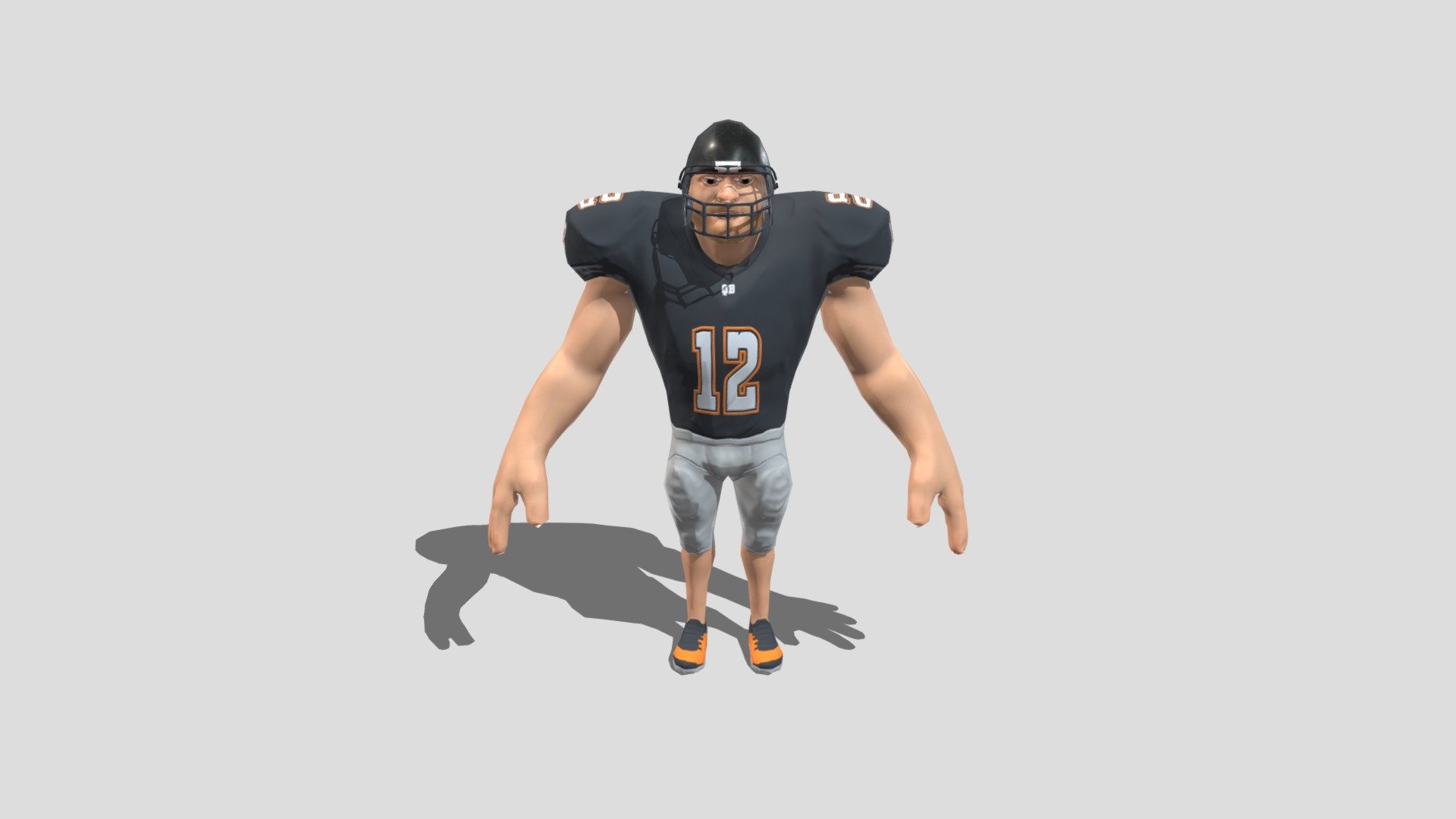 For Mobile game - American Football Player Cartoon - Download Free 3D model by Rafaias Mendes (@rafaias) 3d model