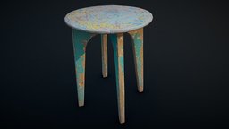 Old Stool prop, photoscan, pbr, gameready