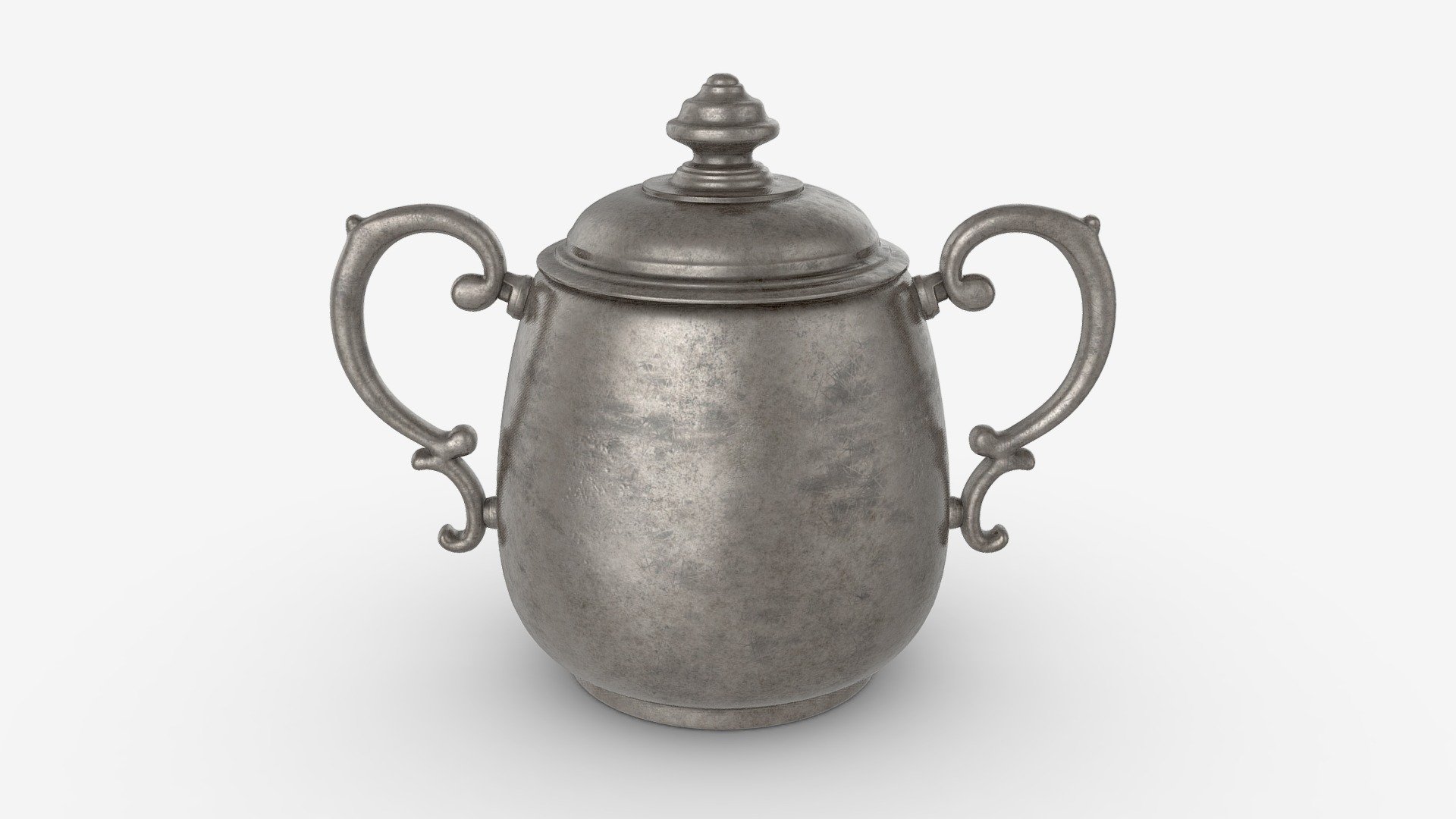 Old Metal Sugar Bowl with Lid - Buy Royalty Free 3D model by HQ3DMOD (@AivisAstics) 3d model