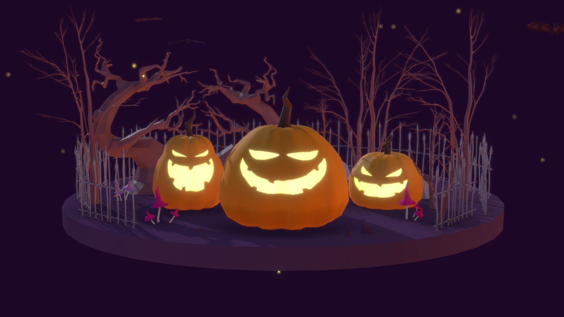 Cartoon Low Poly Halloween Set 3d illustration
Created on Cinema 4d R20
40 347 Polygons
Procedural Textured and UVW
Game Ready, VR Ready
Animation Ready
Include Scene and separated objects
 - Cartoon Low Poly Halloween Pack - 3D model by Render Bunny (@renderbunny) 3d model