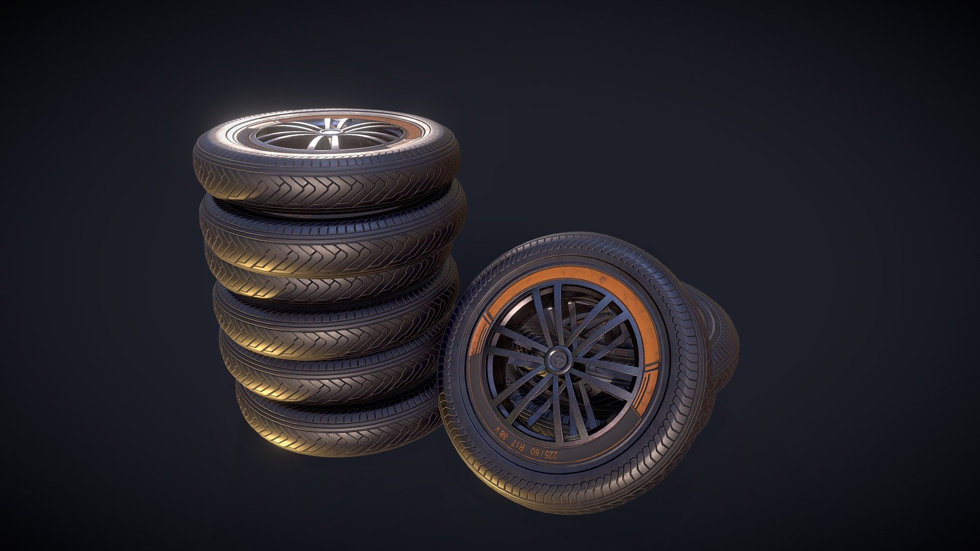 Wheel

What you get on the ZIP : 

-4 FBX(Contains 2 LOD per FBX)

-4096x4096px textures + HDR compatibility.

-The Roughness is on the metallic alpha.

-An Unity package 3d model