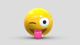 Apple Winking Face with Tongue face, set, apple, messenger, smart, pack, collection, icon, vr, ar, smartphone, android, ios, samsung, phone, print, logo, cellphone, facebook, emoticon, emotion, emoji, chatting, animoji, asset, game, 3d, low, poly, mobile, funny, emojis, memoji