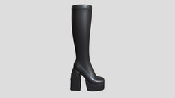 Wolfe boots black shoe, leather, cloth, platform, textures, heel, boot, shoes, boots, , brand, heels, apparel, wolfe, character, game, pbr, lowpoly, clothing, gameready