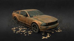 Abandoned Sports Car abandoned, post-apocalyptic, muscle, rusty, sports, ruined, sportscartexturingchallenge, 3dsmax, vehicle, car