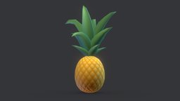 Pineapple green, plant, fruit, orange, pineapple, yellow, ananas