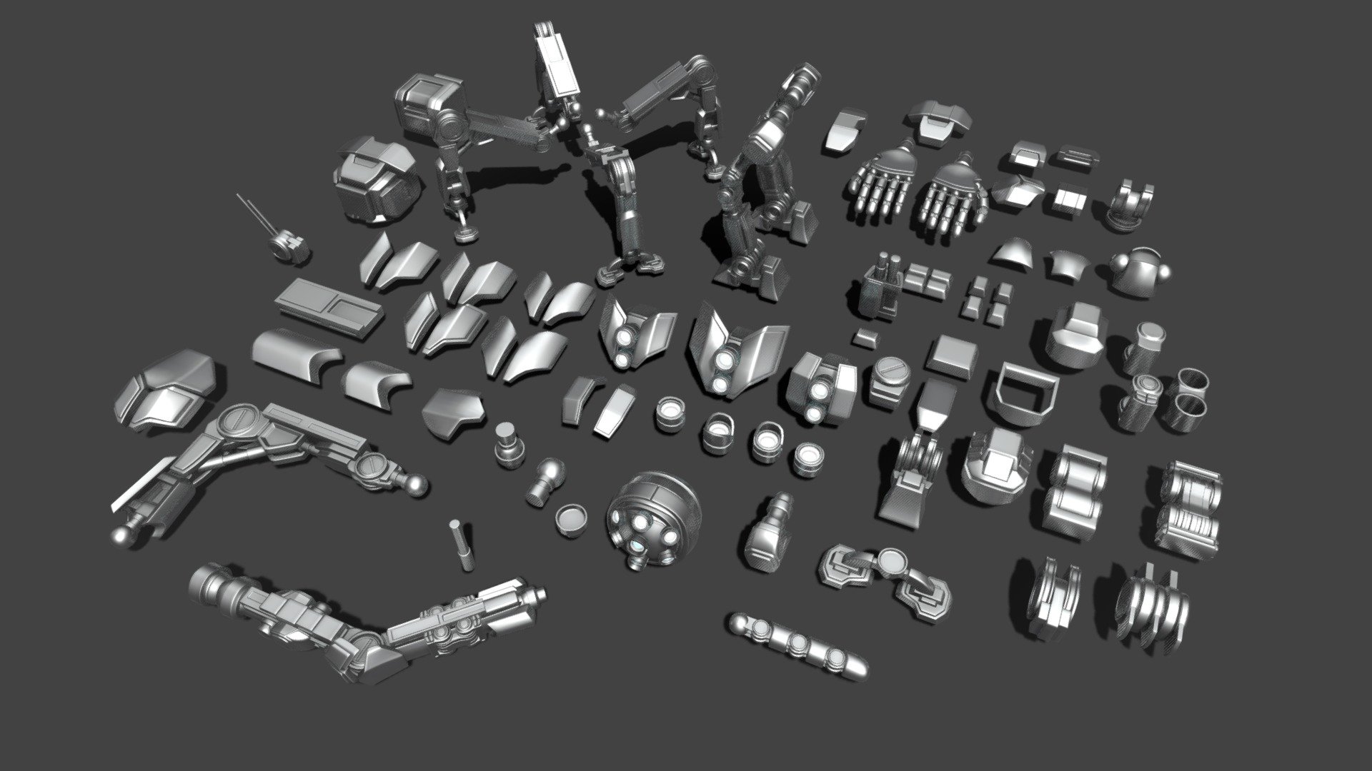 Check more of our assets here: https://framemov.com/framestock/

From hinges and armor plates to fully done hands, legs and even heads for all your robot related 3d projects.

stay tuned for our next upload! - Robot parts (kitbash pack) - Buy Royalty Free 3D model by framestock 3d model