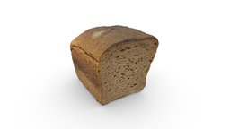 Bread with Mold food, mold, garbage, bread, kitchen, dining, rye, photogrammetry, model-332