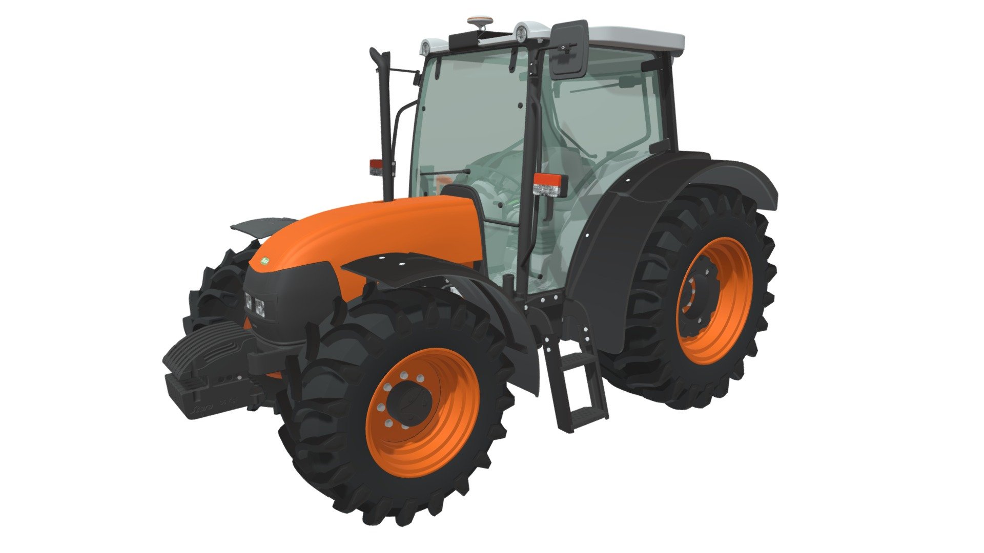 Detailed 3d model of tractor 3d model