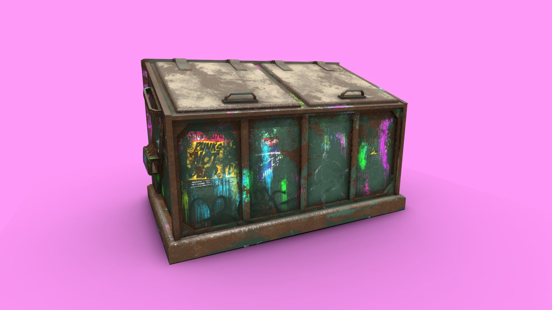 if u dowload make a like, its least you can do!!! and if you want suporte me make a follow for future props - Dumpster (CyberPunk) Game Assets - Download Free 3D model by EXHALE (@design.ruben) 3d model