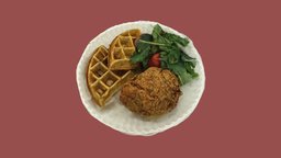 LUNCH — CHICKEN AND WAFFLES food, nyc, lunch, insidesketchfab, photogrammetry, scan