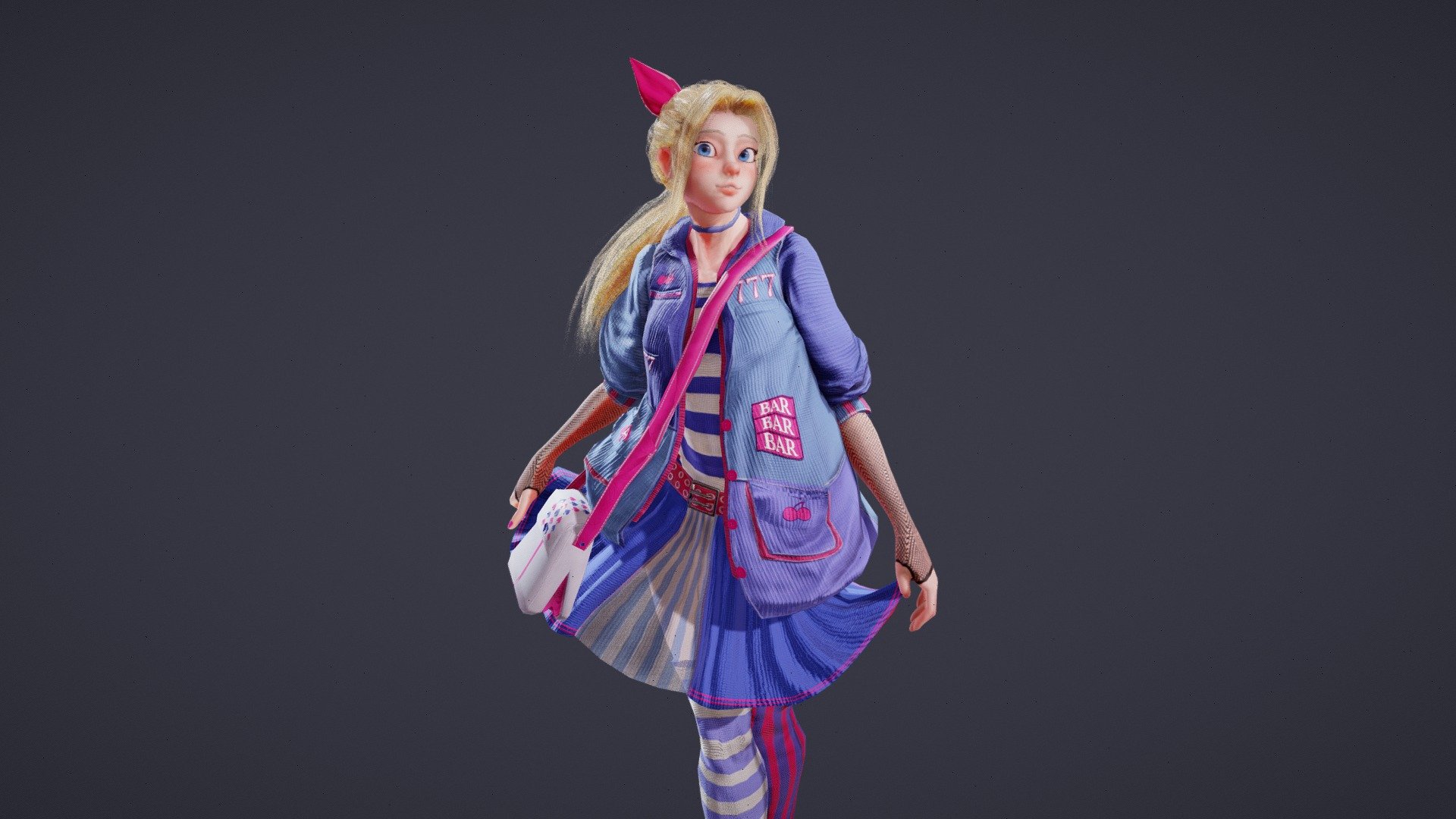 Based on the amazing concept by João Victor Diehl on Artstation: artstation.com/artwork/B30bz8

Such an amazing character to work with, really fun to model - Alice in Wonderland - Modern redesign - 3D model by MrHoggy (@mr_hoggy) 3d model