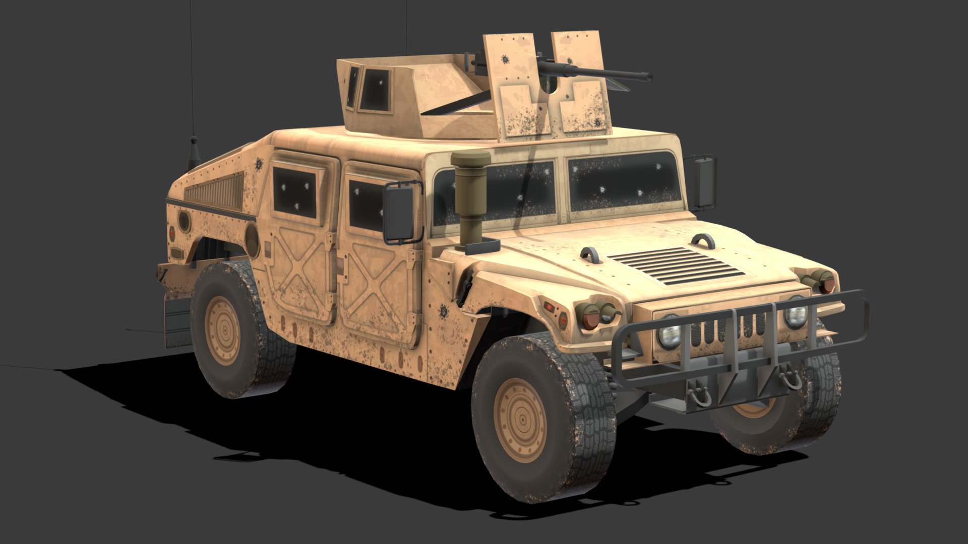 War Vehicle 3D Low-Poly # 1

You can use these models in any game and project.

This model is made with order and precision.

Separated parts (body. wheels. gun).

Very low poly

Average poly count: 15,000 tris.

Texture size: 4096/4096 (BMP).

Number of textures: 1.

Number of materials: 1.

Format: fbx.obj.max.mtl 3d model