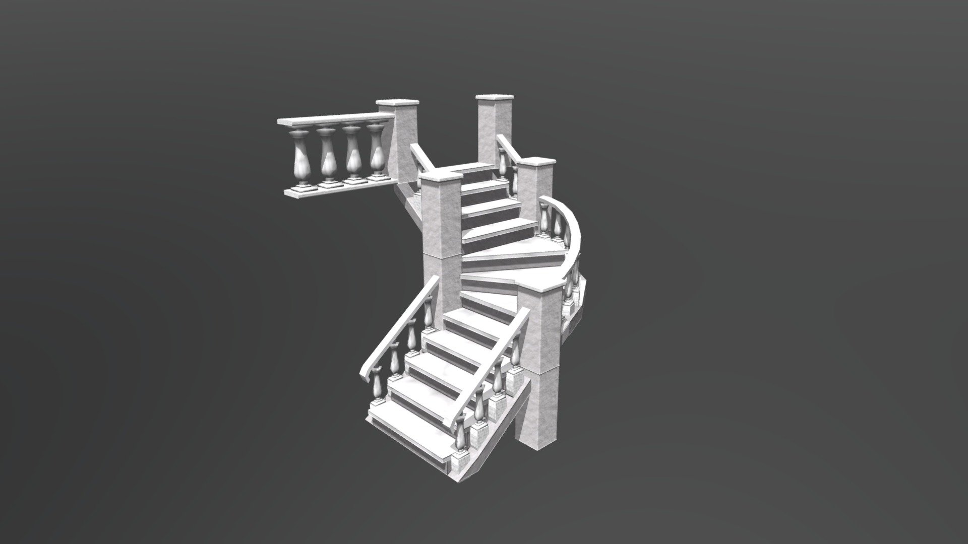 Stairs - Neoclassicism stairs - Download Free 3D model by Asia Matusik (@asiam) 3d model