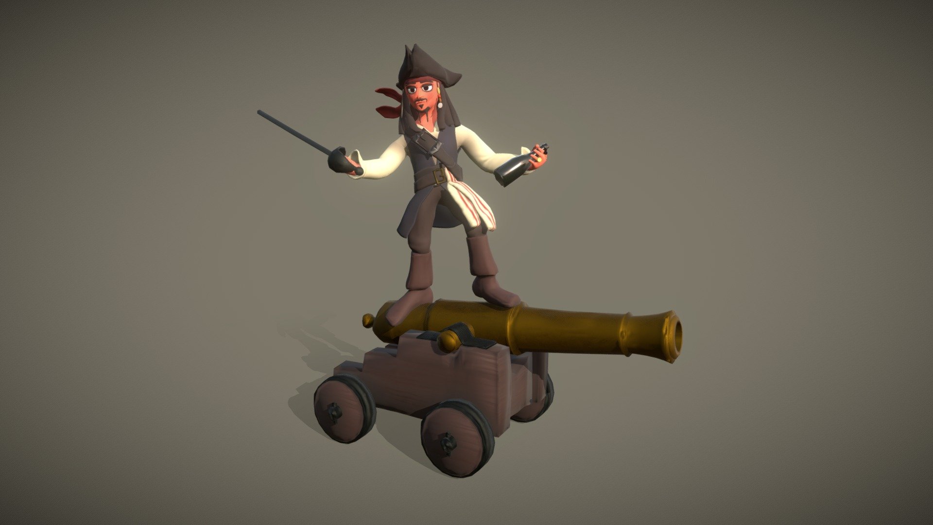 Jack Sparrow - 3D model by Création et Nouveaux Médias - UQAT 3d model