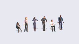 Business People Pack office, people, walking, women, business, woman, talking, men, meeting, files, chatting, fax, animatedcharacter, rigged-and-animation, copyer, low-poly, blender, lowpoly, man, walk, animated, rigged