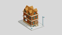 Modern building 01 outdoor, low-poly, lowpoly, house, building, simple