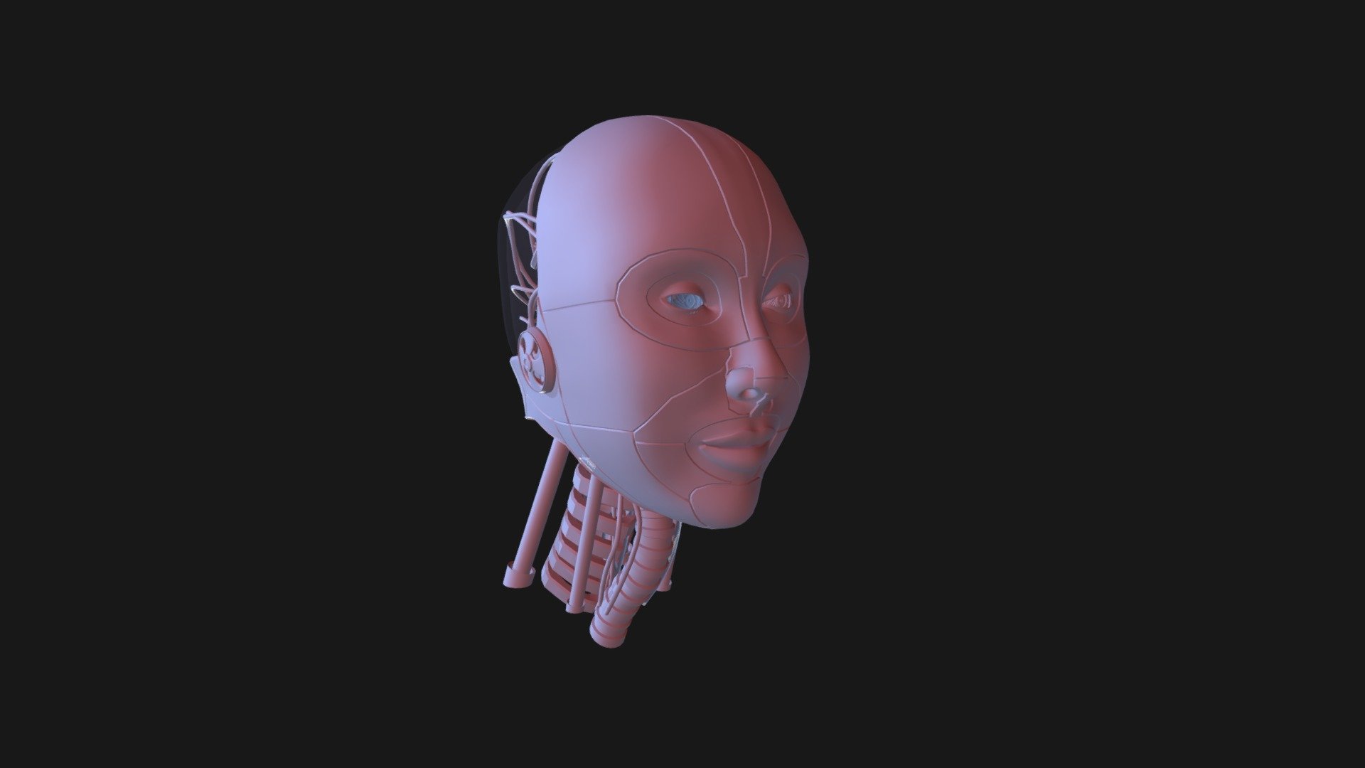 Doodling around, I decided to make an android head - Experimenting with curves 3d model