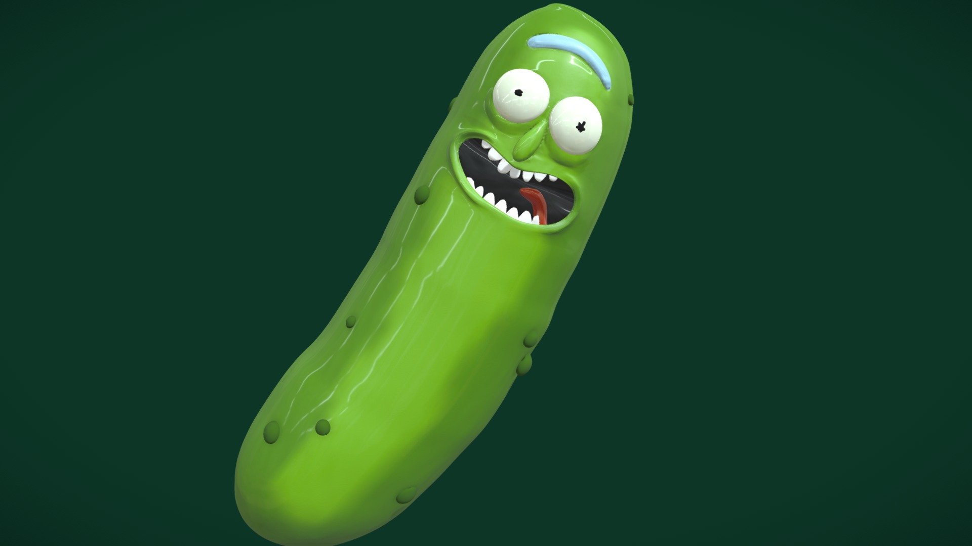 From the series Rick and Morty, I bring you: Pickle Rick! 

The eccentric scientist Rick Sanchez turns himself into a pickle to avoid a therapy session- and we ended up with a new meme - Pickle Rick - Buy Royalty Free 3D model by NatyNath 3d model