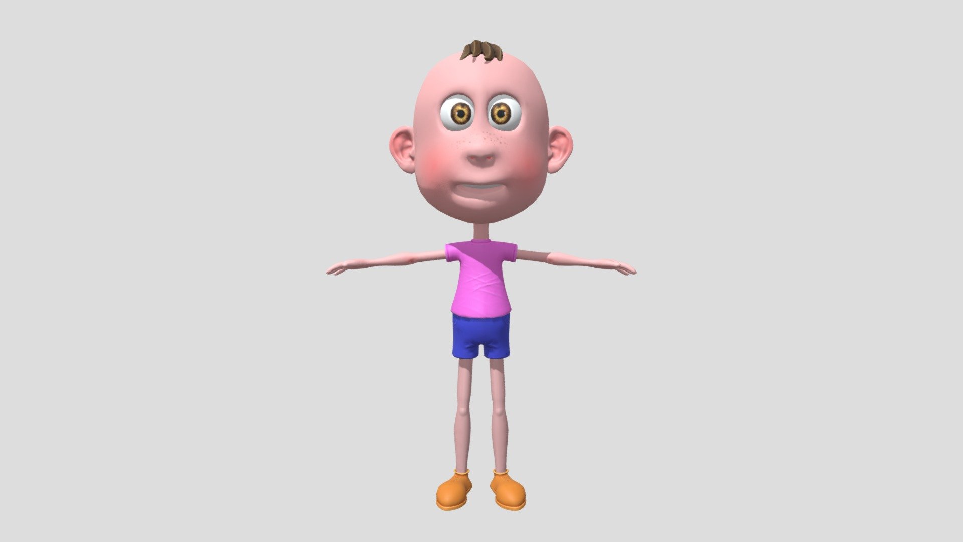 Stylized cartoon character: 
-pbr material;
-low poly;
-rigged. 
It is ready to use, just put it into your scene. Advanced Render . No plugins. I am recommend to use c4d, fbx formats. Note that the obj format only has a basic mesh without bones.
Total polygons: 9558 Formats: c4d, fbx, obj, stl, 3ds, dae If you have any queston about format , contact me please 3d model
