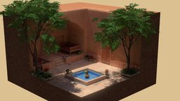 An afternoon in a Persian Garden garden, day, middle, east, iran, persian, substance, blender