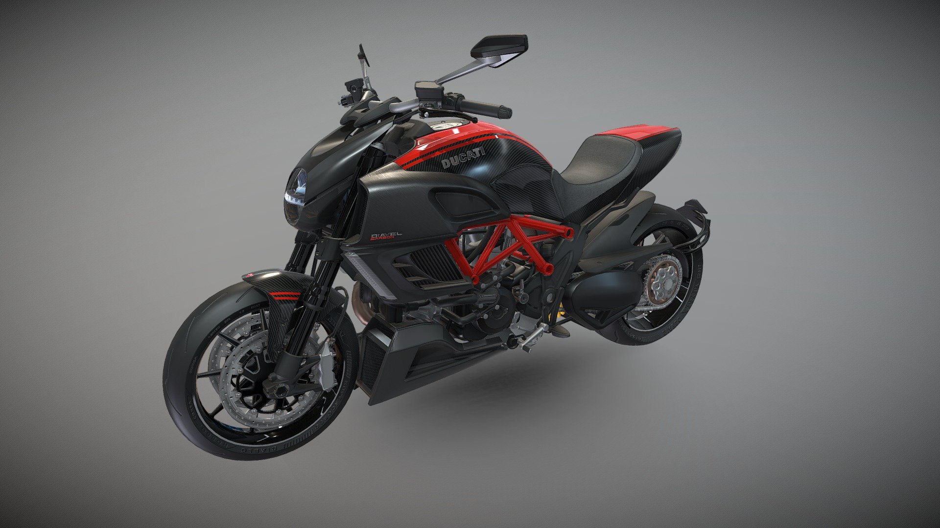 Ducati Diavel 2012 - Game ready model - Ducati Diavel - Buy Royalty Free 3D model by thegreen3d 3d model