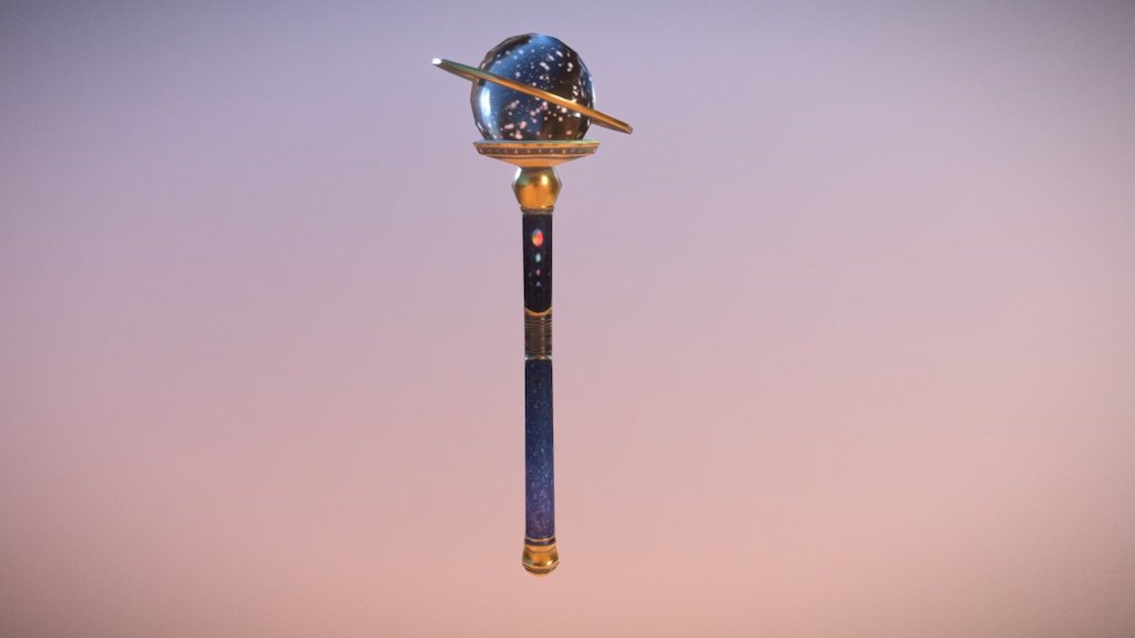 Created magic particle wand and textures for VR game “Hypatia”. Players can pick up this wand and control glowing particles while perfoming a stage play! Made with Blender and Substance Painter for use inside UE4 3d model