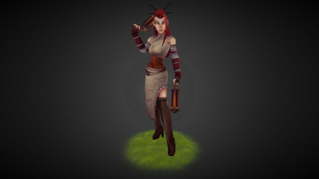A hand painted character made for a game project called Requiem Slash. You can see this character on game in here: https://www.youtube.com/watch?v=zHAeloBtFV8&amp;t - Finna - 3D model by yararocha 3d model