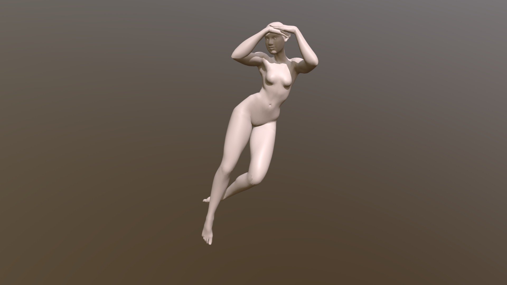 Pose based on artwork by Sevelquae AKA Jade Sivan.
Mesh created by me. I was trying to quickly create a retopologized mesh so I could rig the character using zspheres. This mesh isn't perfect and the wireframe is a little smooshed from sculpting. In hindsight, having so many 3 pointed star/kite areas is not great for sculpting, and creates pinching when subdivision levels are added 3d model