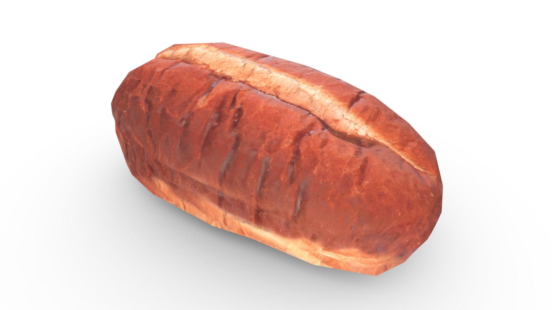 Enhance your projects with this premium model of a loaf of bread. This model has a very lean polygon count at 460 making it perfect for real-time applications or quick render times in ray tracing engines. The geometry comprising this model has been whittled down from a photoscanned model to the minimum possible while still retaining most of its visual quality.

Features:




460 tris

2048px by 2048px textures for PBR workflows (Albedo/Color &amp; Normal)

Non-overlapping UV Map

Real world scale set in centimeters
 - Loaf of Bread (Game Ready / PBR) - Buy Royalty Free 3D model by Meerschaum Digital (@meerschaumdigital) 3d model