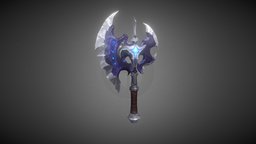 Magic Axe blizzard, blizzardstyle, handpainted, lowpoly, axe, magic