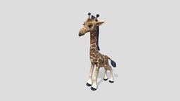 Giraffe Cartoony suitable for AR cute, giraffe, cartoony, cartoon, animal, augmented-reality, noai