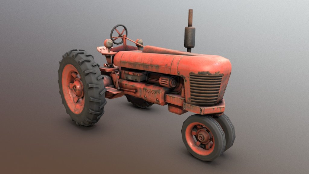 An old dilapidated tractor, likely left out to sit in a field somewhere. Modeled mainly because I felt like modeling something more complex.

Made with 3DSMax and Substance Painter 3d model