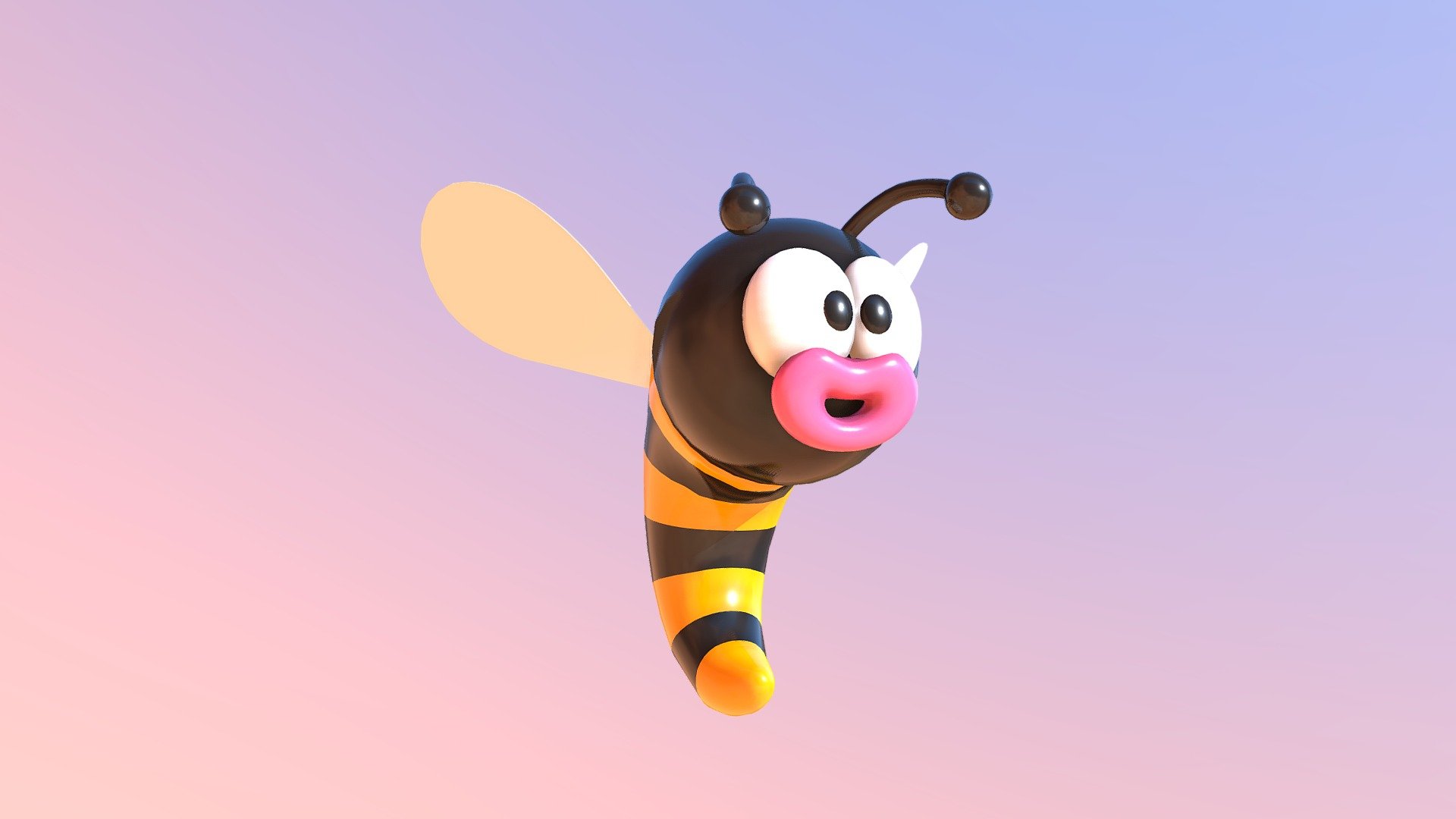 Lowpoly cartoon name Bee Wee. This simplistic animated model to demonstrate the bee idle movement and it's cuteness - Bee Wee - Download Free 3D model by Zainal Abd. Kahar (@zsuperxtreme) 3d model