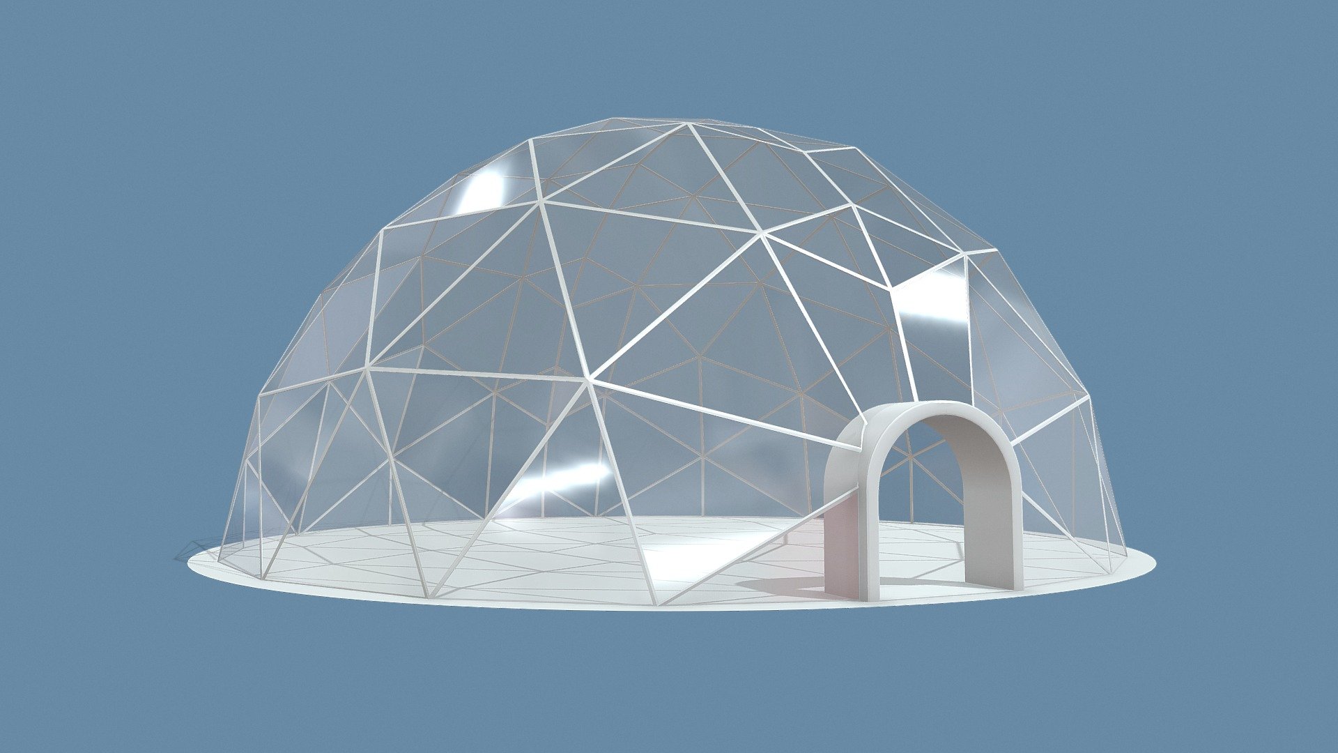 Geodesic Dome Tent 15m Diameter

Measurements:


Base: 15m diameter
Height: 7.5m

IMPORTANT NOTES:


This model does not have textures or materials, but it has separate generic materials, it is also separated into parts, so you can easily assign your own materials.

If you have any doubts or questions about this model, you can send us a message 3d model