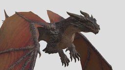 Dragon Animated beast, flying, red, dragons, hell, heritage, boss, mythology, game-ready, bosscharacter, bossmonster, character, creature, monster, dragon, mythological-creature