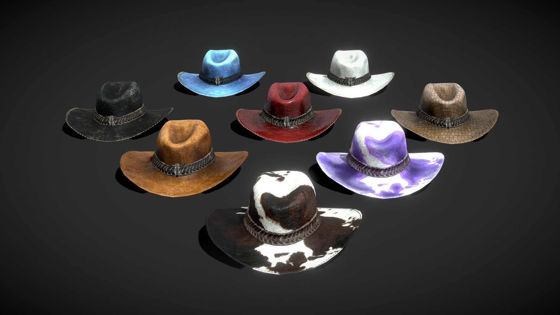 Cowboy Hats Pack




4096x4096 PNG texture 

please download Additional file

Hats - Headwear &lt;&lt; - Cowboy Hats Pack - Buy Royalty Free 3D model by Karolina Renkiewicz (@KarolinaRenkiewicz) 3d model