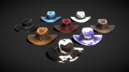 Cowboy Hats Pack hat, cow, fedora, leather, crocodile, accessories, pack, clothes, cowboy, cowboyhat, wildwest, headwear, seamless, wild-west, cowboy-hat, hats-pack