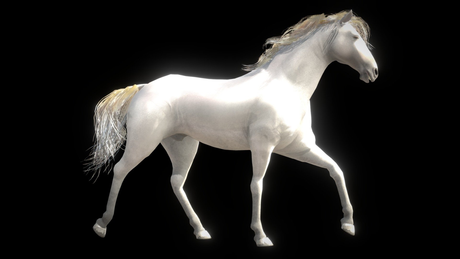 Click here to buy Horse — Spanish Mustang ( Brown ) - Horse — Spanish Mustang ( White ) - 3D model by NestaEric 3d model