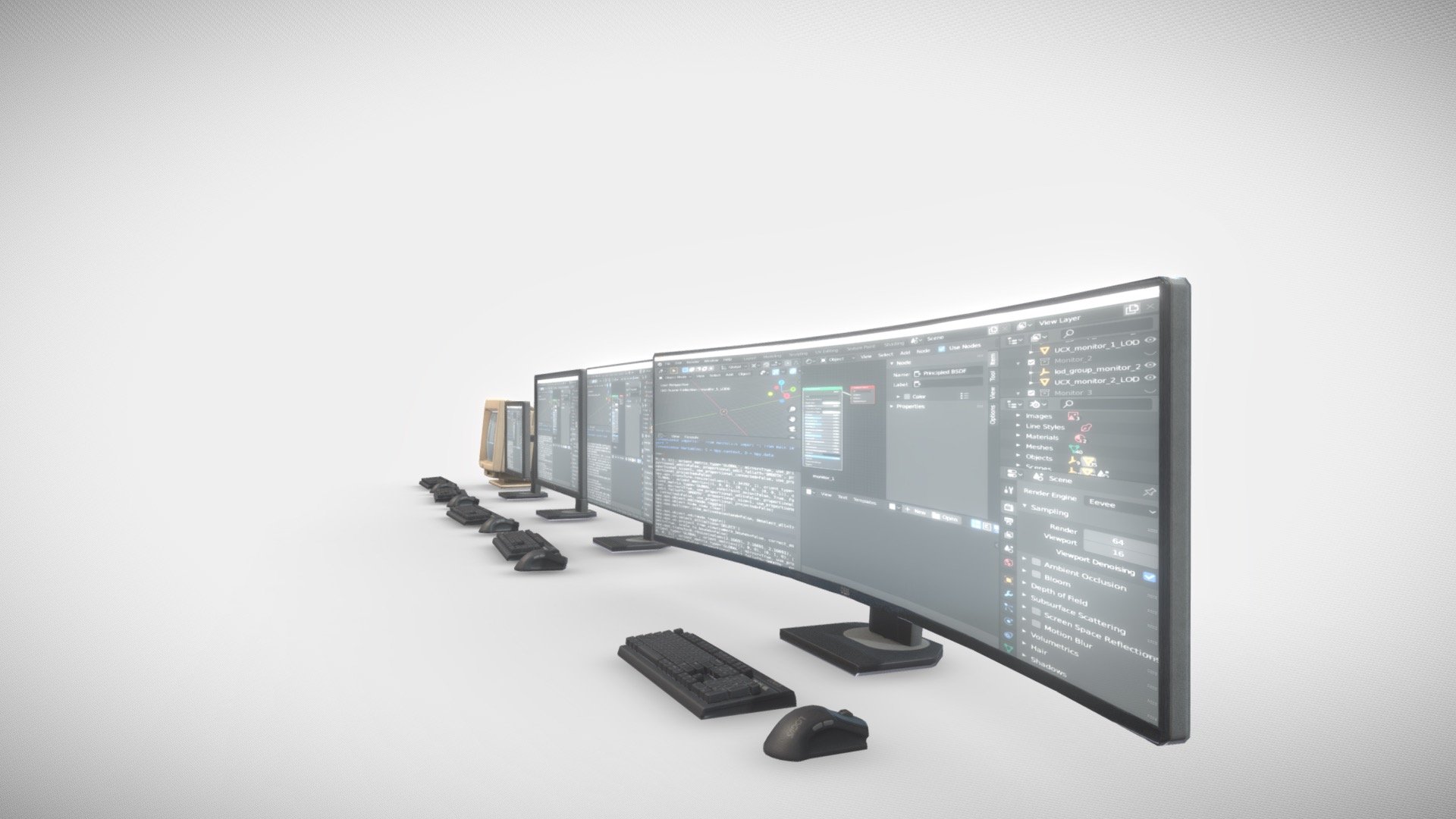 You can buy on the following platforms just type “Monitors Pack”

1) Unity Assetstore 2) Unrealengine Marketplace 3) Cgtrader 4) Turbosquid

Package of realistic industrial props. 9 unique meshes with rig, there is a separate material for displaying images on monitors animations, manually made LODs and colliders . Include textures and materials .

Features:

AAA models and Materials
9 unique models
Include clean Textures without dirt and
damage
Texture Sizes:- 4096x4096 (If necessary, the resolution can be reduced as well as converted to JPEG)

Polycount: 116 - 1136

Textures: 10 Materials: 5 - Monitors Pack - 3D model by VP.Studio3d 3d model