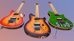 PEAVEY EVH WOLFGANG SUSTAINER GUITARS guitar, normalmaps, 4ktextures, pbr-texturing, pbr-game-ready, electroguitar, pbr, lowpoly, rock, vanhalen