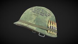 Vietnam War-Era M1 Helmet m1, vietnam, substancepainter, substance, helmet