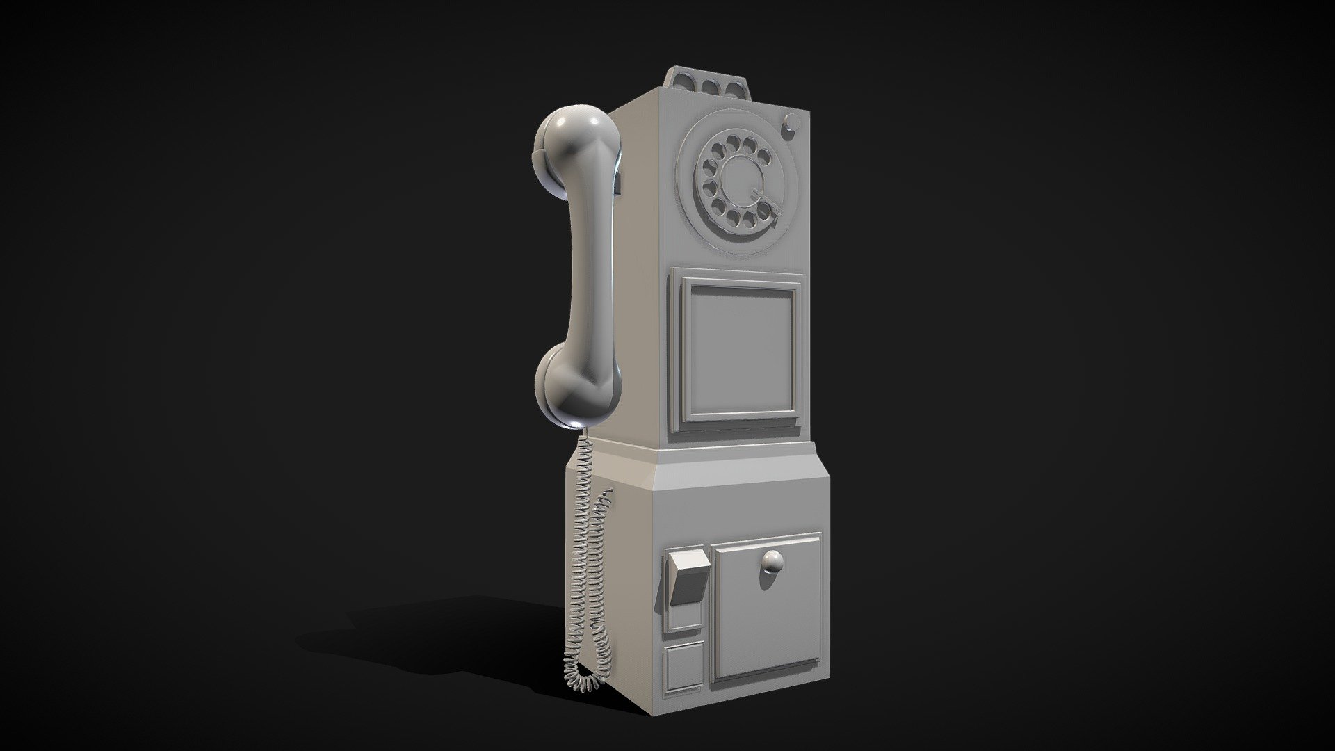 Development of a game res asset - Vintage Telephone WIP - 3D model by JeffM36 3d model