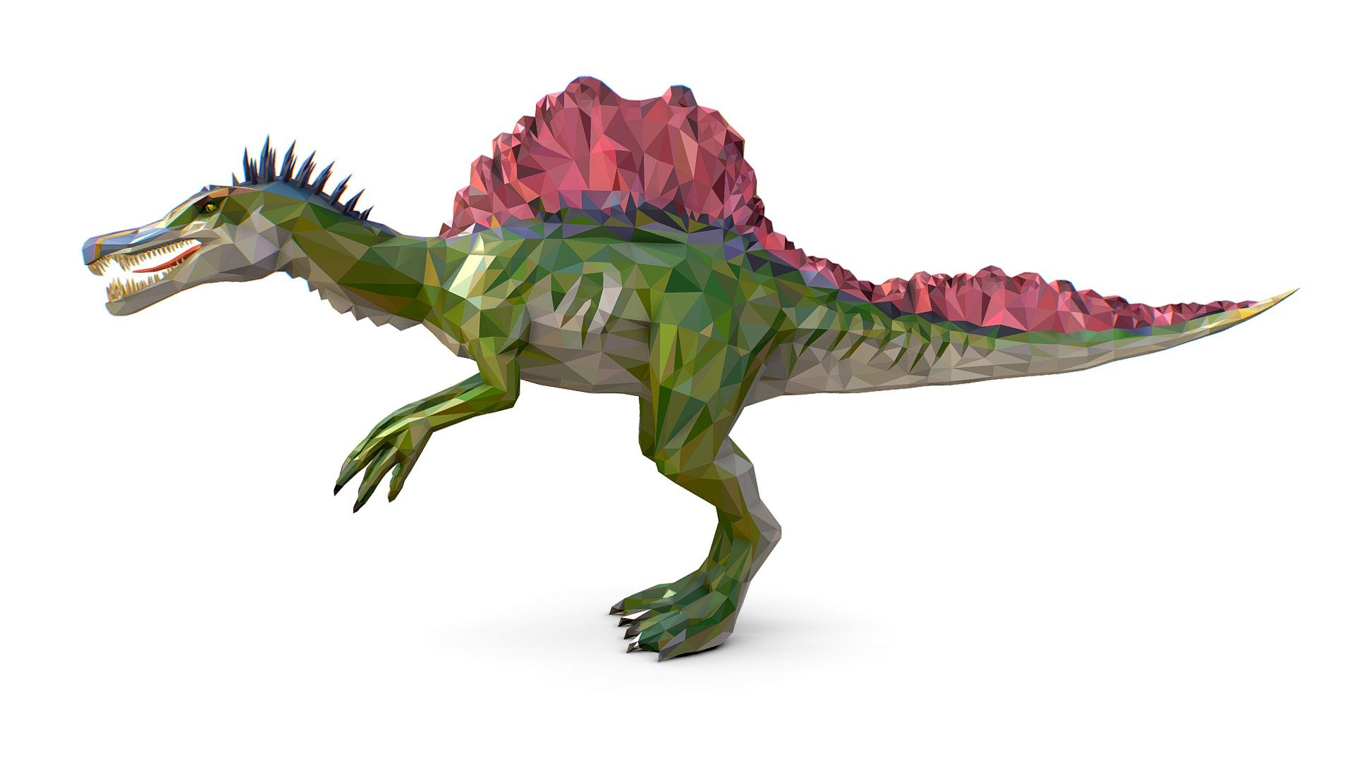 Dinosaur Spinosaurus Lowpoly Art Style Animal - Dinosaur Spinosaurus Lowpoly Art Style Animal - Buy Royalty Free 3D model by Oleg Shuldiakov (@olegshuldiakov) 3d model