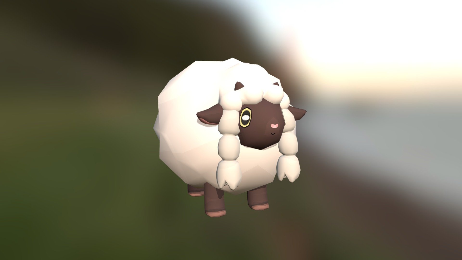 A low poly wooloo I made on comission when Pokemon S&amp;S was announced. Didn't end up rigging it but made some pokemon game style shape keys for the eyes.
The commissoner was very excited to have a wooloo model before the game even launched 3d model