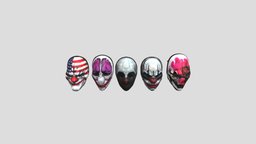 Payday 2 Masks face, mask, robbery, criminal, payday, payday2, characterdesign