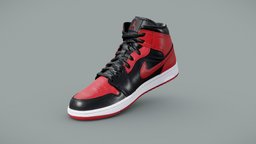Air Jordan Banned shoe, advanced, awesome, realistic, scanned, fancy, sneaker, expensive, iconic, photometry, jordan, pbr-texturing, pbr-materials, air, inciprocal, banned
