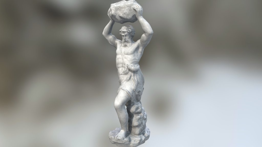Statue of man holding rock above head - 3D model by Ari Ellert (@alertae) 3d model